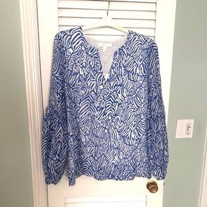 Lilly Pulitzer tunic length top light cotton with full lining in body